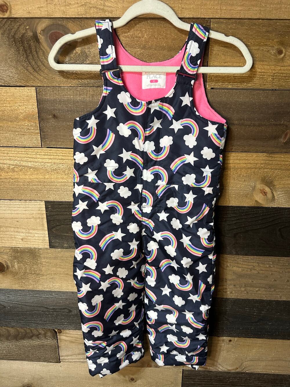 THE CHILDREN’S PLACE Girls’ Rainbow Insulated Snow Ski Bib Overalls Size 4T EUC